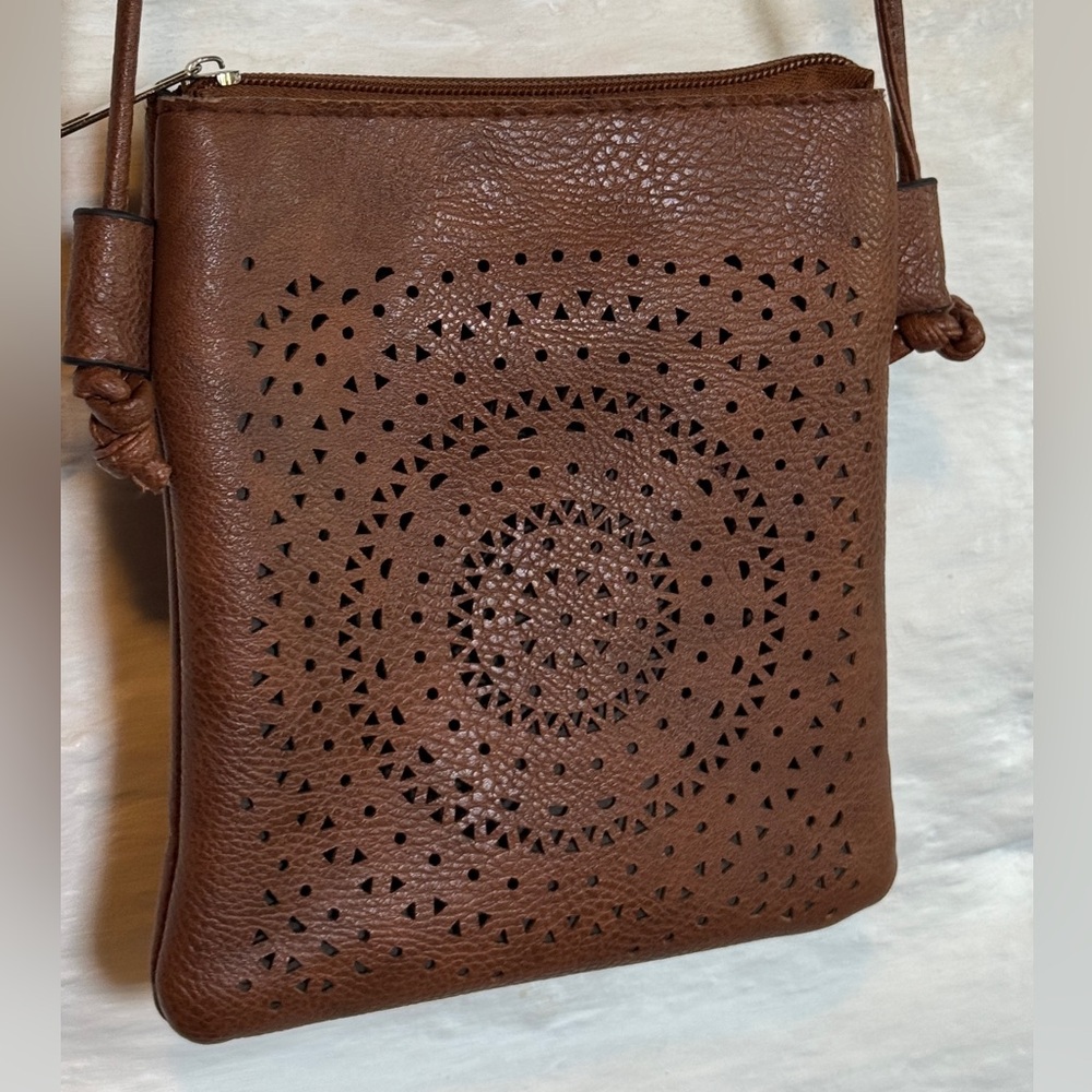 Brown Crossbody Bag with Cutout Design